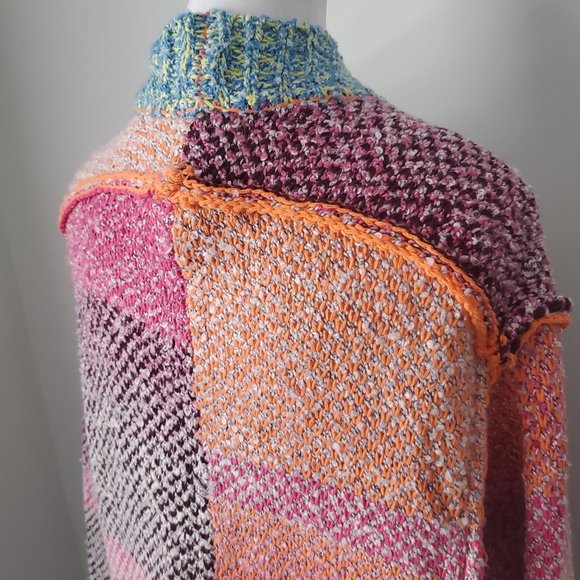 DEX Women's Patchwork Knit Cardigan Multi-colour Cozy Soft ASO Hallmark Movies - Picture 9 of 12